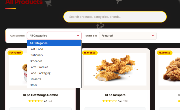 Filter dropdown open