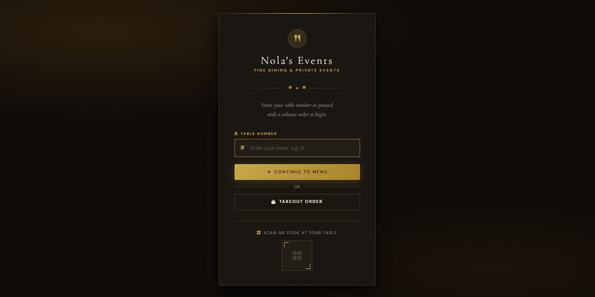 Table entry screen